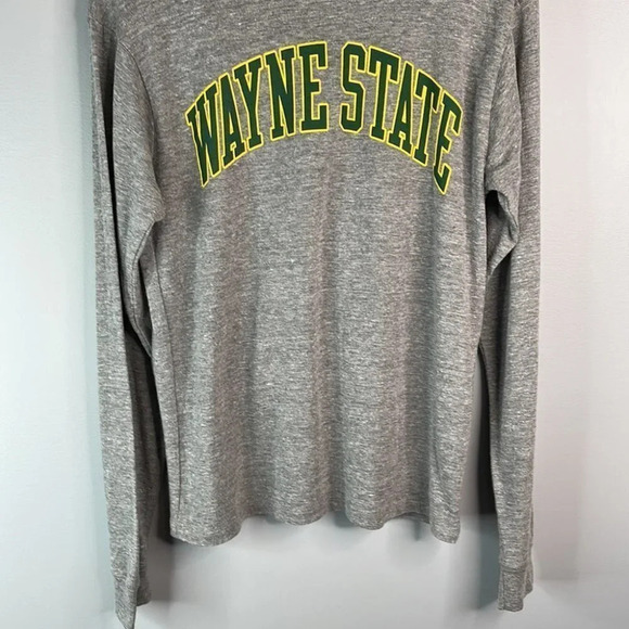 LEAGUE Mens Wayne State Graphic T-Shirt Grey Long Sleeve Crewneck Academia S - Picture 4 of 9